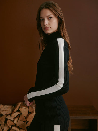 Leopold Roll Neck Knit Black - Varley