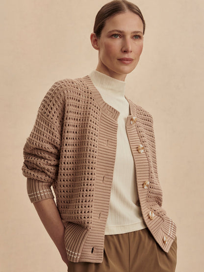 Kris Relaxed Fit Knit Cardigan | VARLEY US Light Taupe - Varley