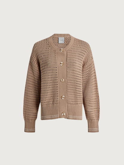 Kris Relaxed Fit Knit Cardigan | VARLEY US Light Taupe - Varley