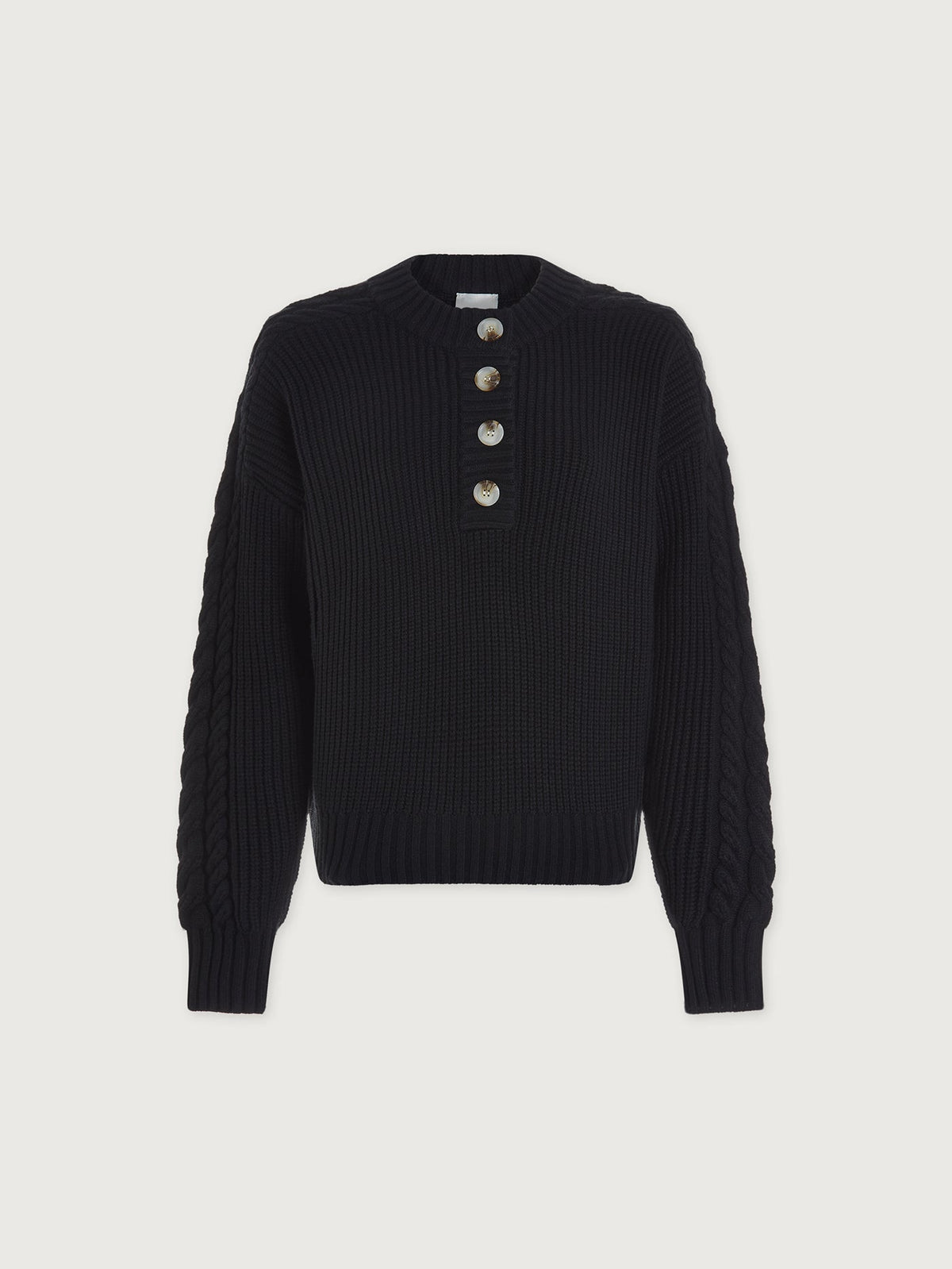 Vera Button Neck Sweater Black - Varley