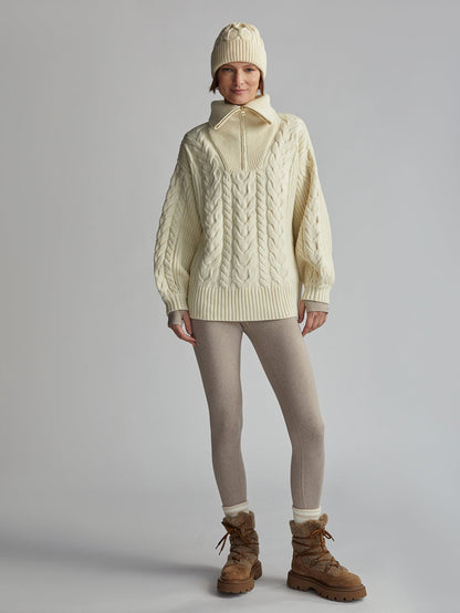 Daria Half Zip Cable Knit | VARLEY US Winter White - Varley