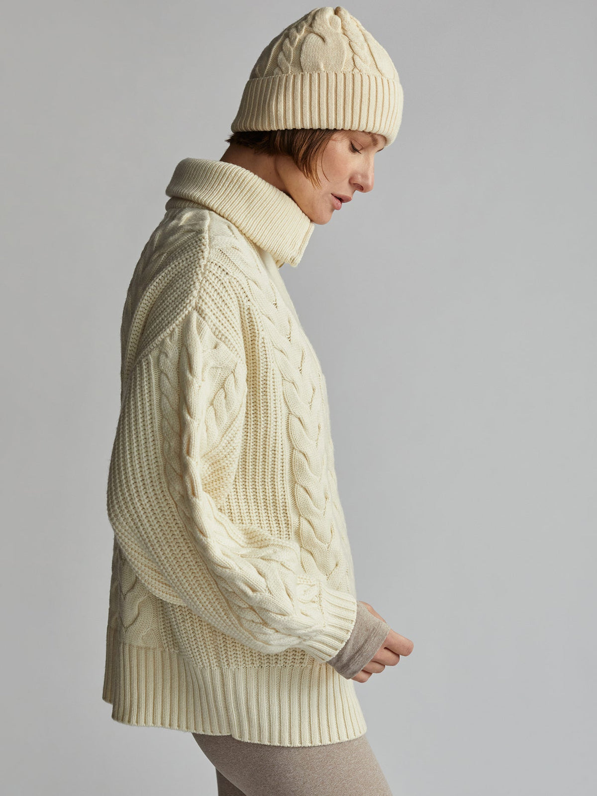 Daria Half Zip Cable Knit | VARLEY US Winter White - Varley