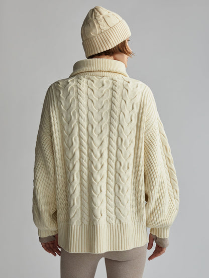 Daria Half Zip Cable Knit | VARLEY US Winter White - Varley