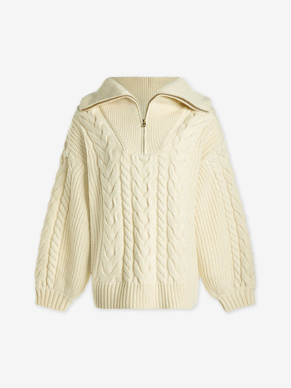 Daria Half Zip Cable Knit | VARLEY US Winter White - Varley