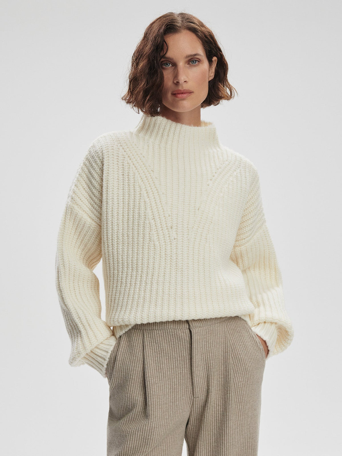 Blossom Mock Neck Knit Sweater Ivory - Varley