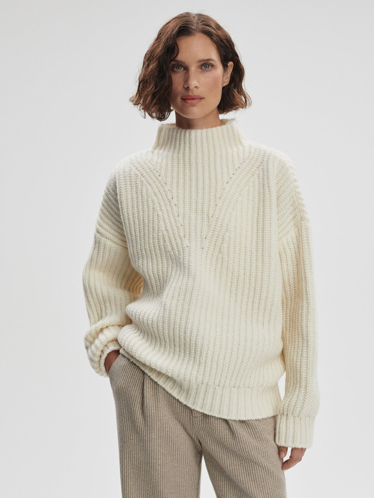 Blossom Mock Neck Knit Sweater Ivory - Varley