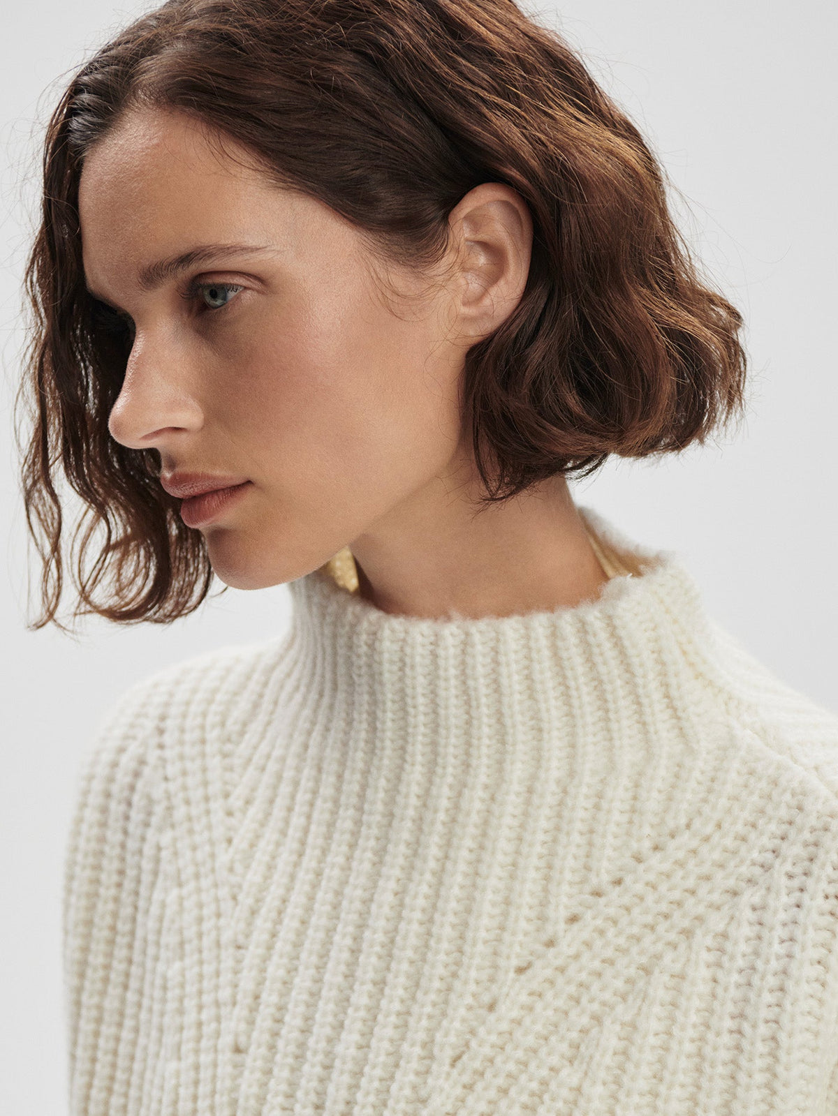 Blossom Mock Neck Knit Sweater Ivory - Varley