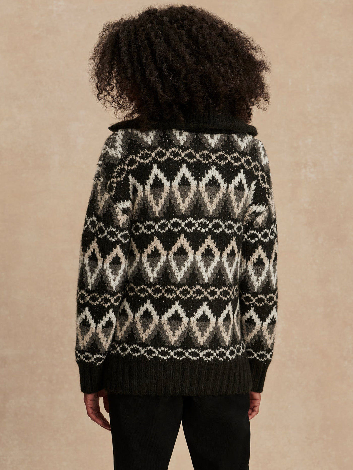 Brooke Fairisle Knit Jacket | VARLEY US Black Mountain Fairisle - Varley
