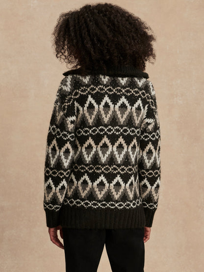 Brooke Fairisle Knit Jacket | VARLEY US Black Mountain Fairisle - Varley