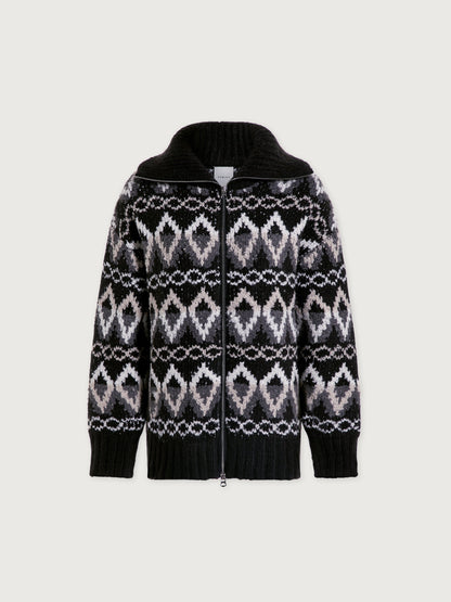 Brooke Fairisle Knit Jacket | VARLEY US Black Mountain Fairisle - Varley