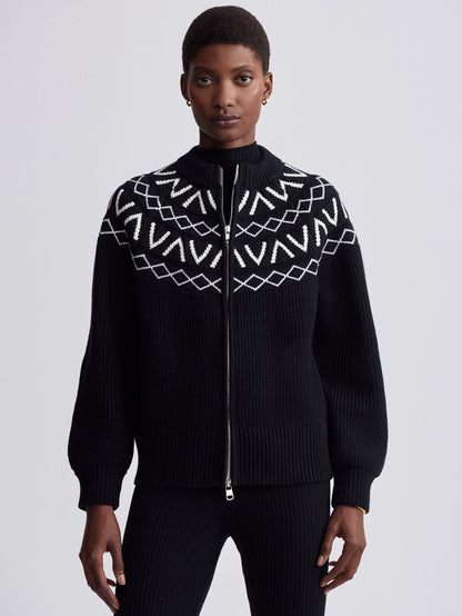 Alys Fairisle Knit Jacket Black - Varley