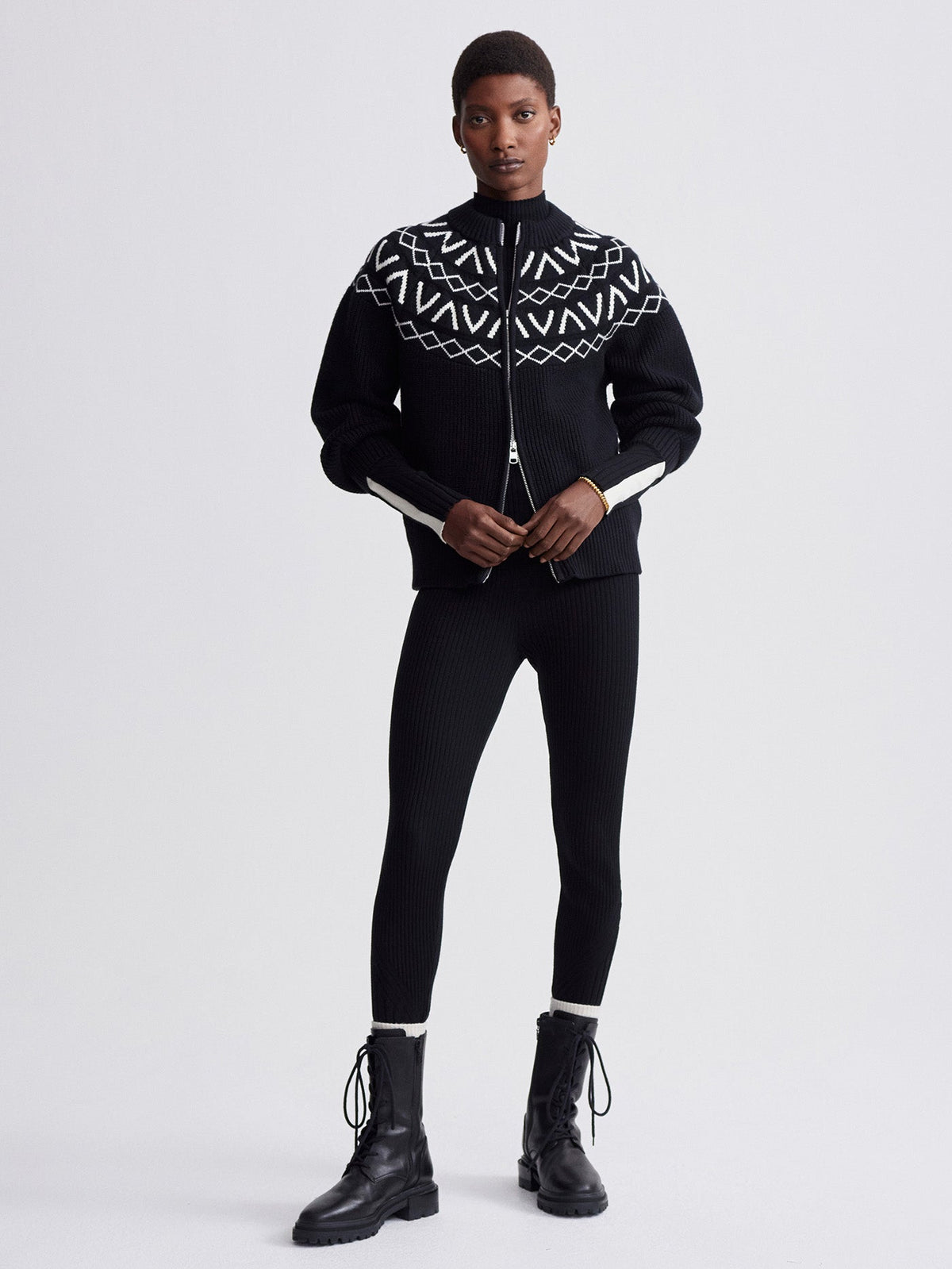Alys Fairisle Knit Jacket Black - Varley