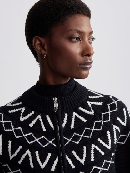 Alys Fairisle Knit Jacket Black - Varley
