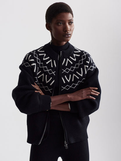 Alys Fairisle Knit Jacket Black - Varley