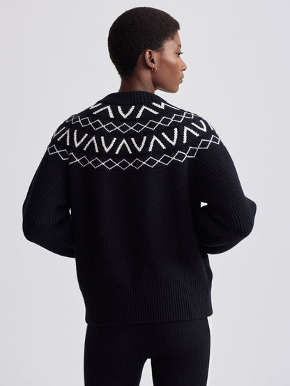 Alys Fairisle Knit Jacket Black - Varley