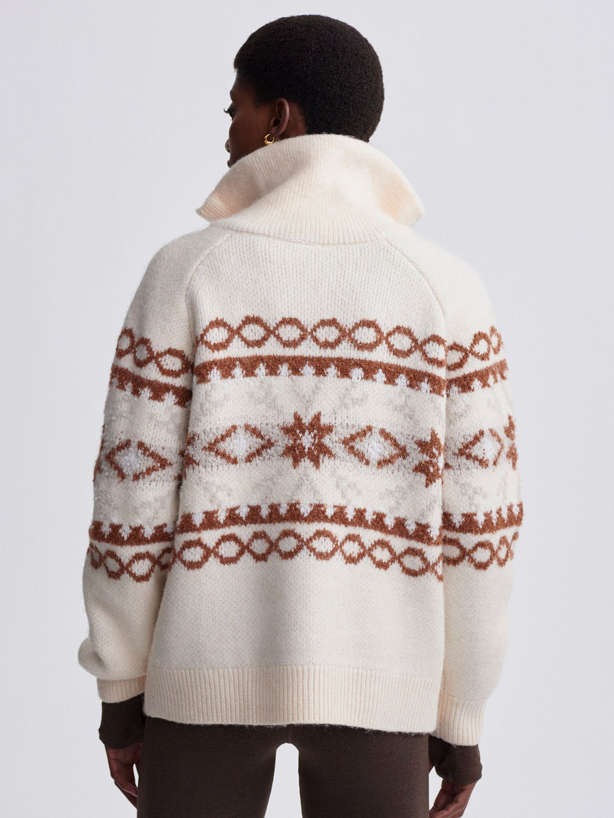 Cai Fairisle Half Zip Whitecap Grey Fairisle - Varley