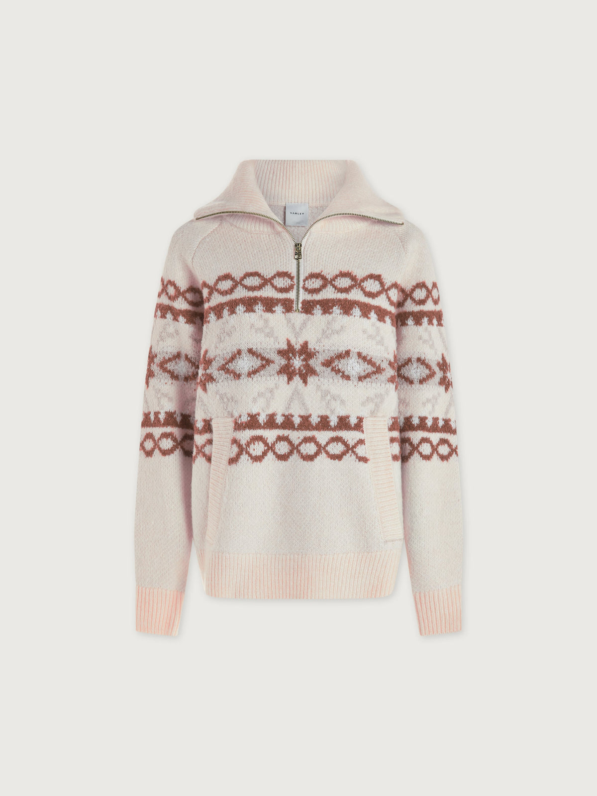 Cai Fairisle Half Zip Whitecap Grey Fairisle - Varley