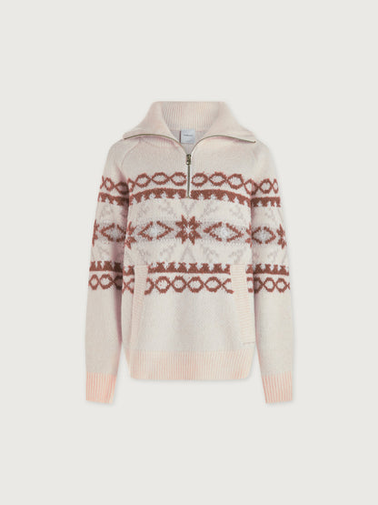 Cai Fairisle Half Zip Whitecap Grey Fairisle - Varley