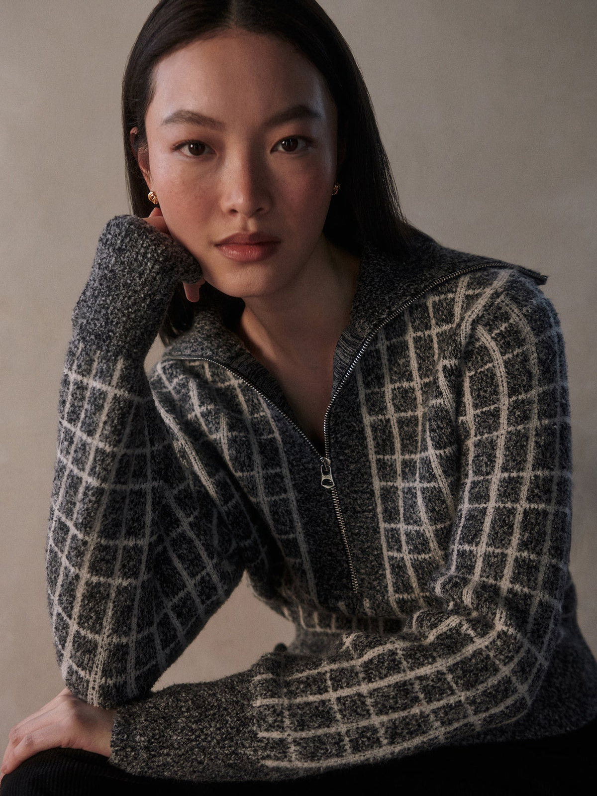 Furley Half Zip Knit Charcoal Marl - Varley