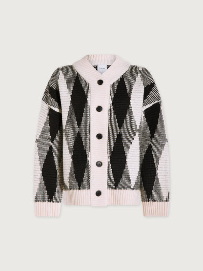Nancy Jacquard Knit Jacket Whitecap Grey Diamond - Varley