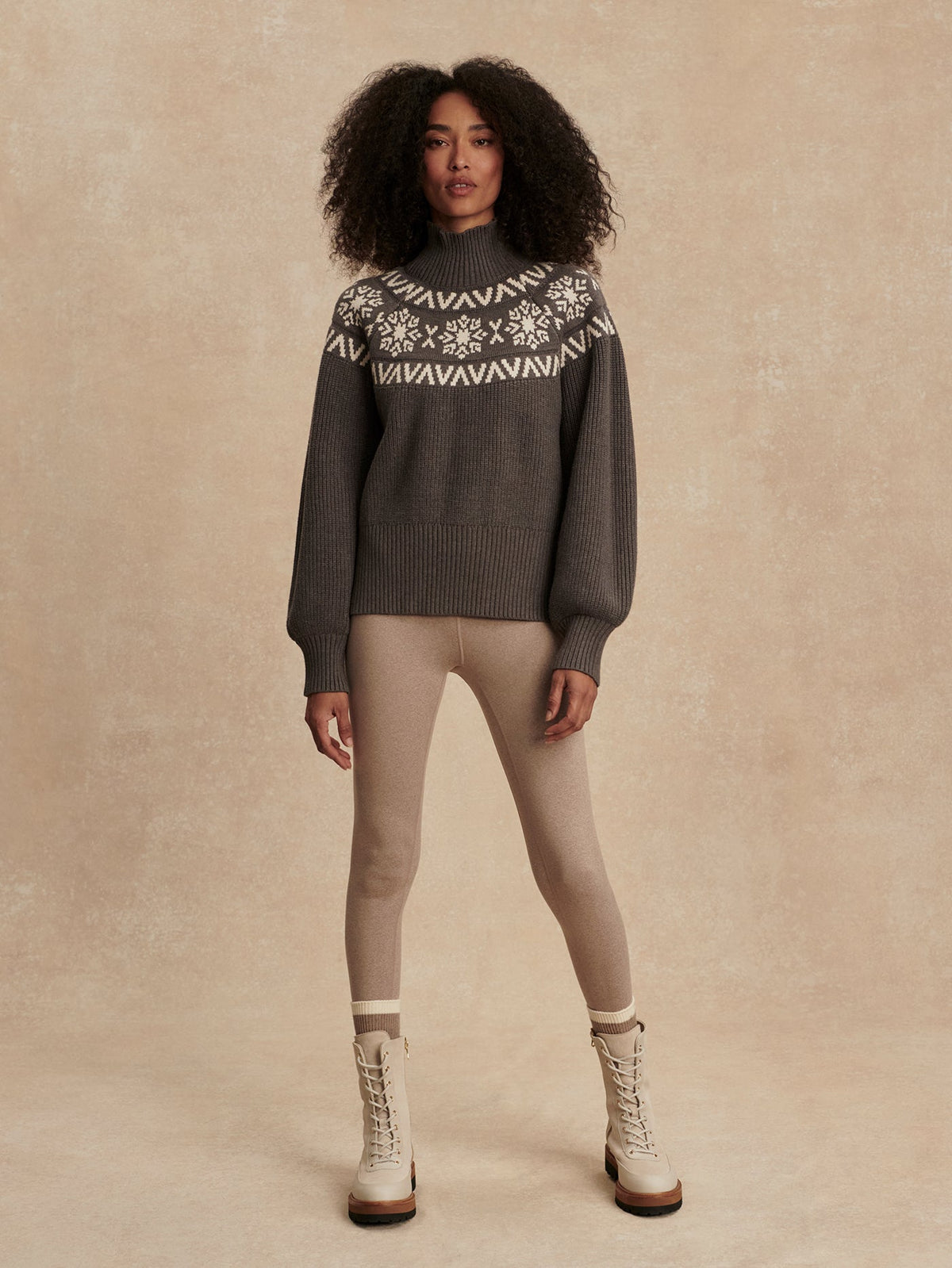 Bowen Fairisle Pullover Grey Marl - Varley