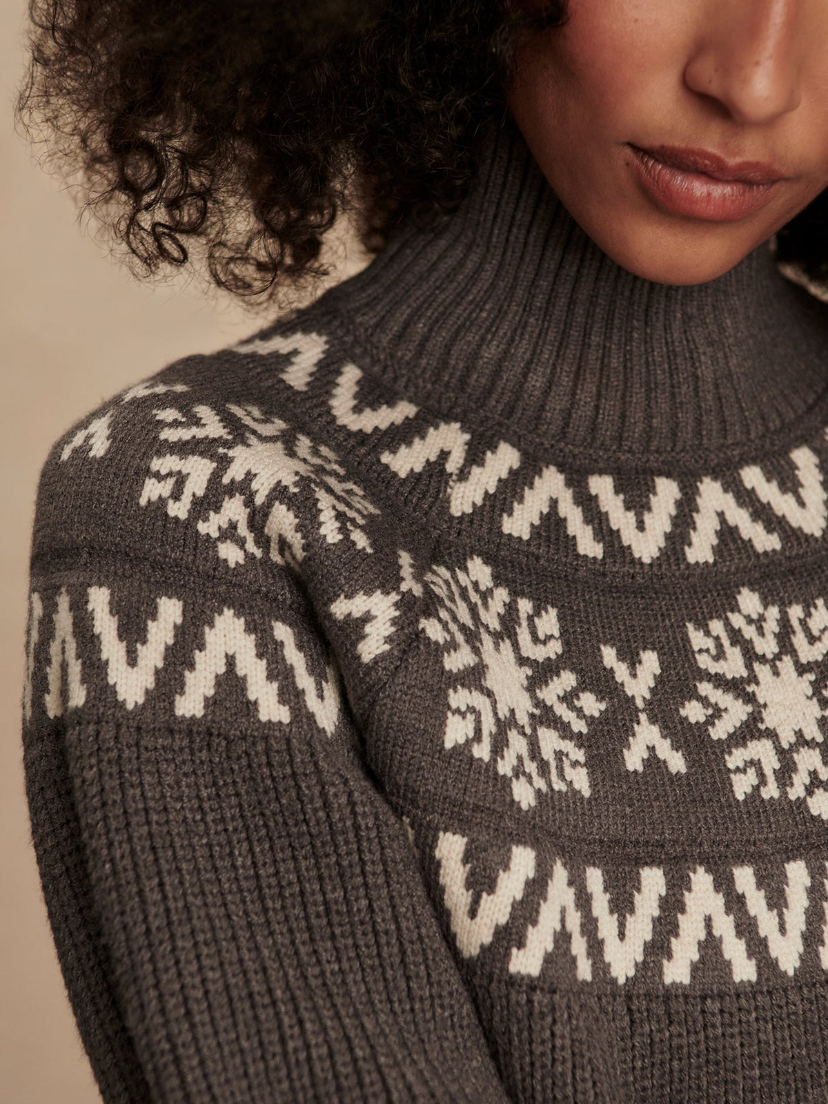 Bowen Fairisle Pullover Grey Marl - Varley