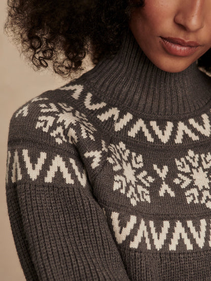 Bowen Fairisle Pullover Grey Marl - Varley