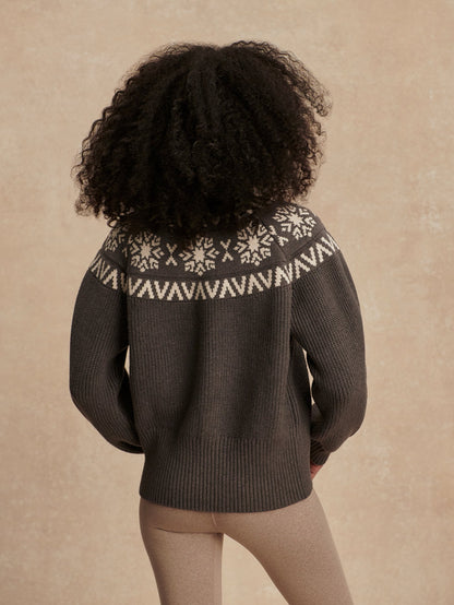 Bowen Fairisle Pullover Grey Marl - Varley