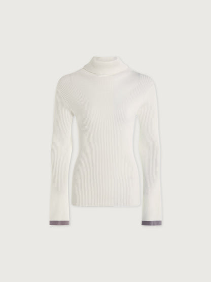 Ravena Rib Knit High Neck Top Egret - Varley