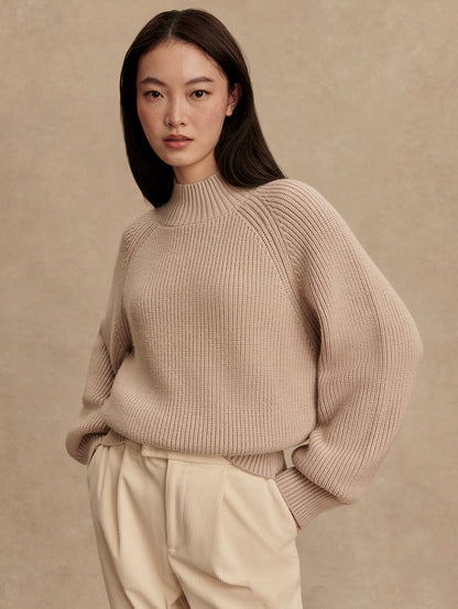 Martina High Neck Rib Knit Cement - Varley