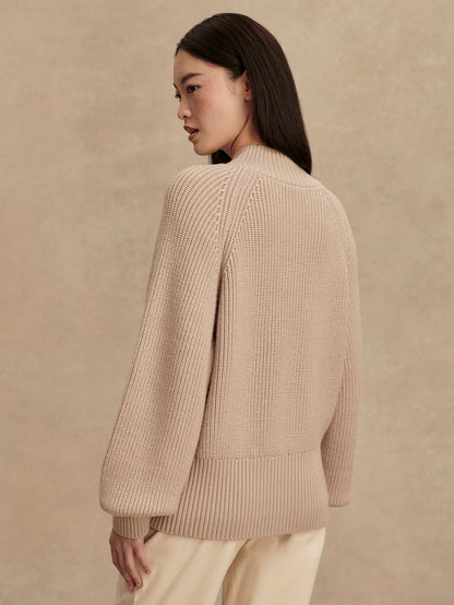 Martina High Neck Rib Knit Cement - Varley
