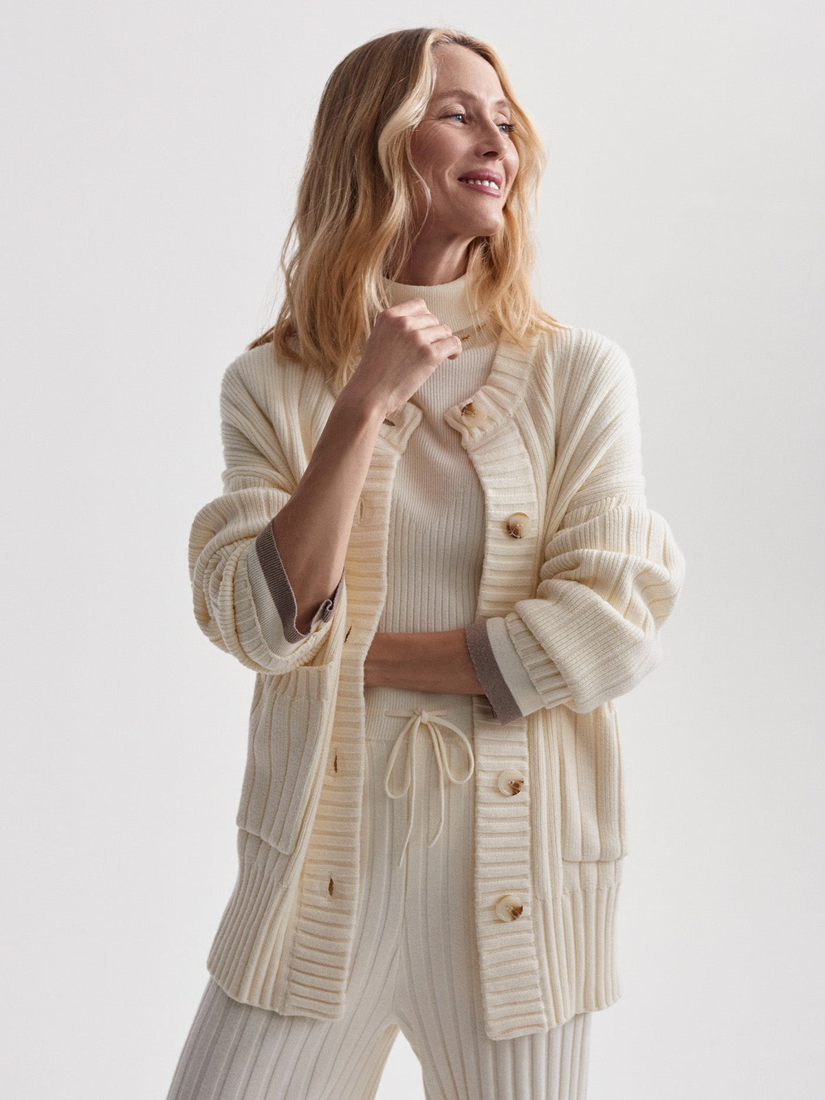 Pensdale Relaxed Knit Cardigan Egret - Varley