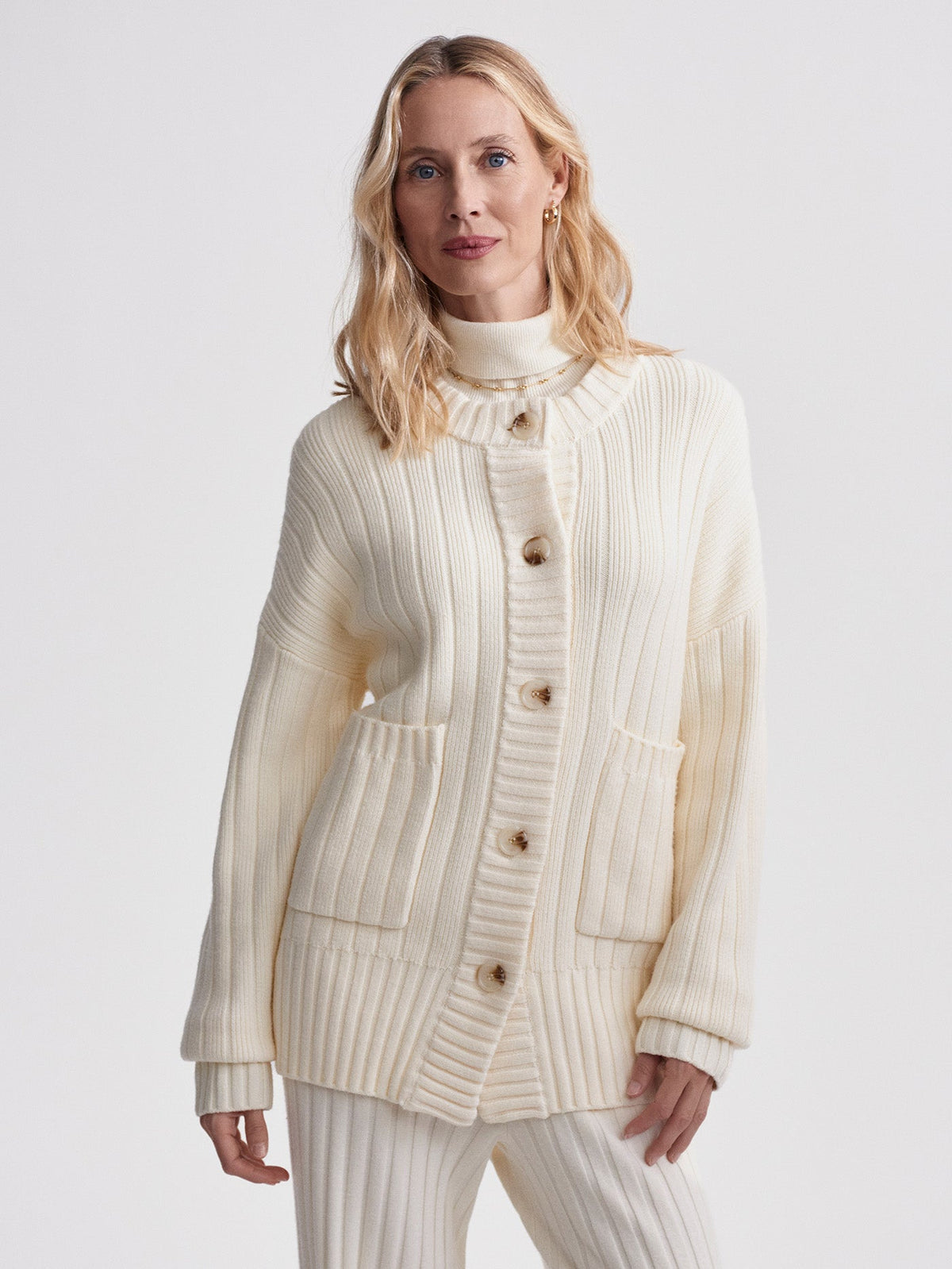 Pensdale Relaxed Knit Cardigan Egret - Varley