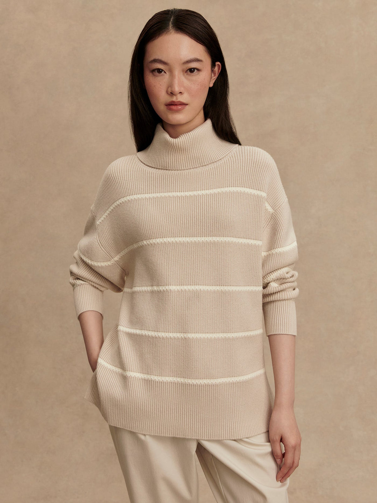 Hamish Stitch Knit Sweater Silver Birch - Varley