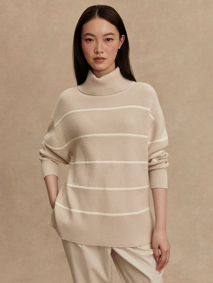 Hamish Stitch Knit Sweater Silver Birch - Varley