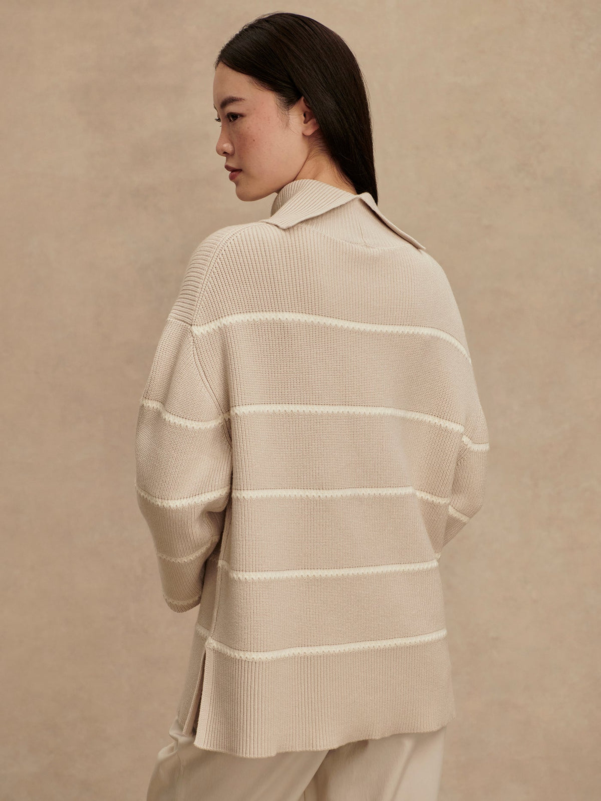 Hamish Stitch Knit Sweater Silver Birch - Varley