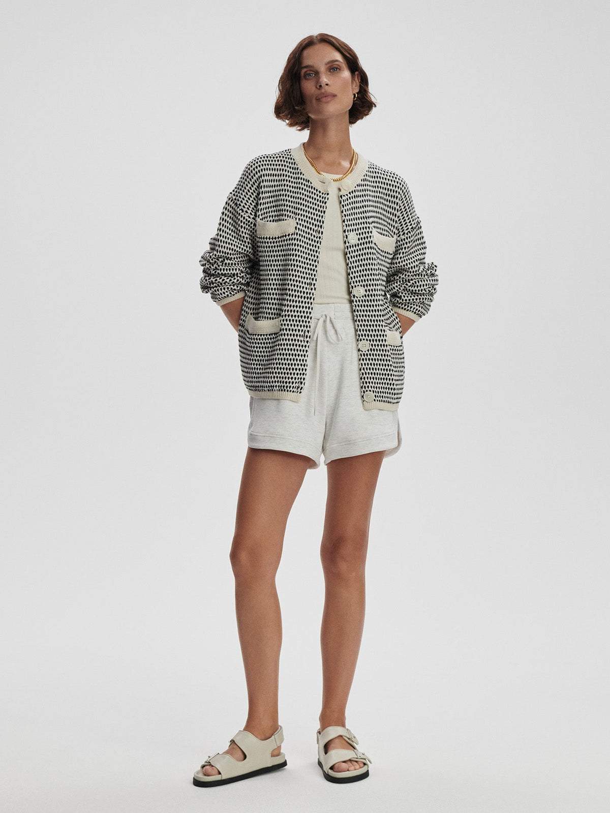 Tidewell Textured Cardigan Birch Multi Stitch - Varley