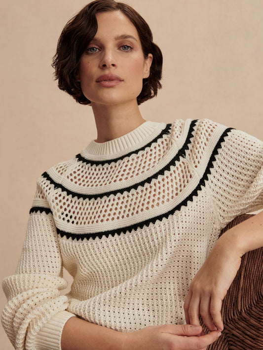 Padbury Pointelle Knit Sweater Egret - Varley